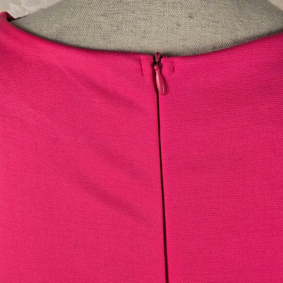 Belongsci Size Small Bright Pink Fit & Flare Dress Sleeveless Cutouts at Waist - Picture 7 of 12